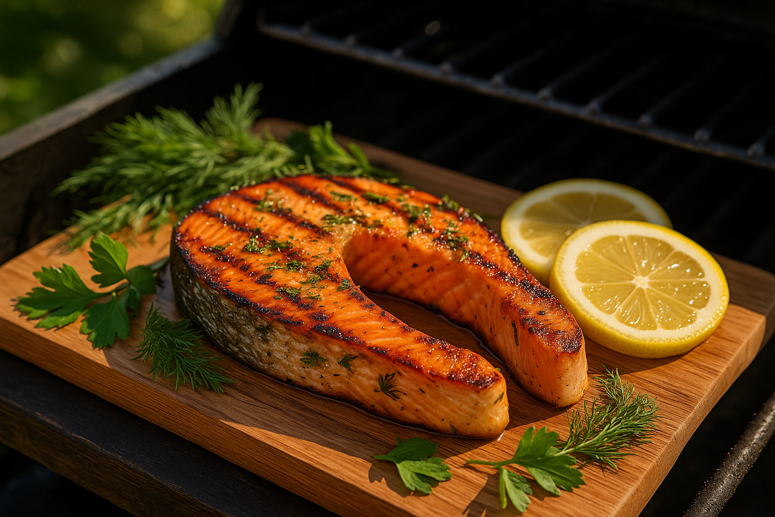 Gegrilltes Lachssteak mit Zitronen-Dill-Marinade: Sommerlicher Genuss vom Grill