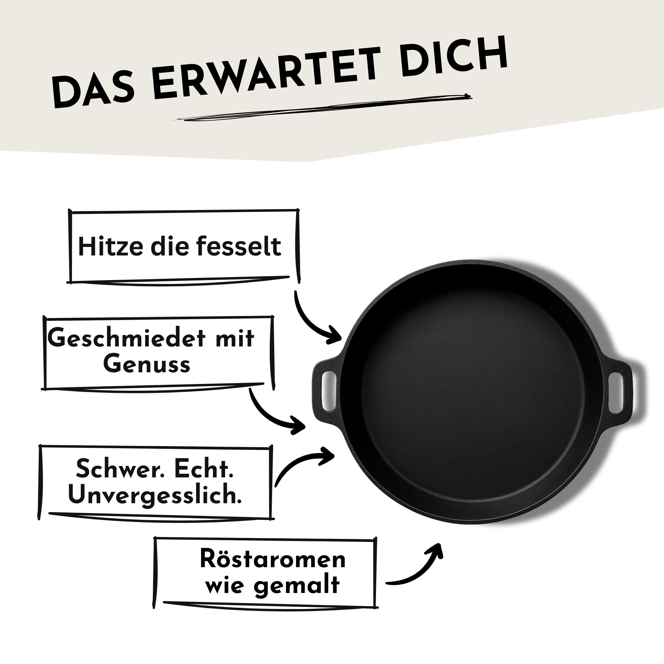 Robuste Gusseisenpfanne