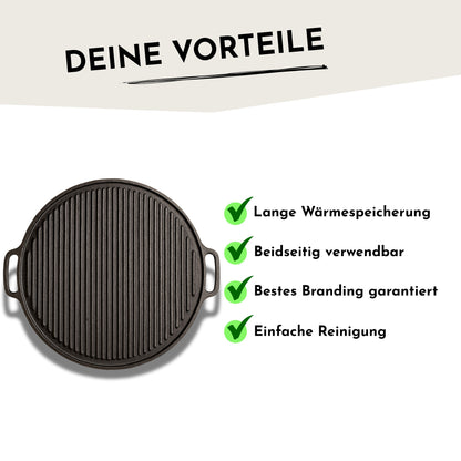 Gusseisen-Plancha rund