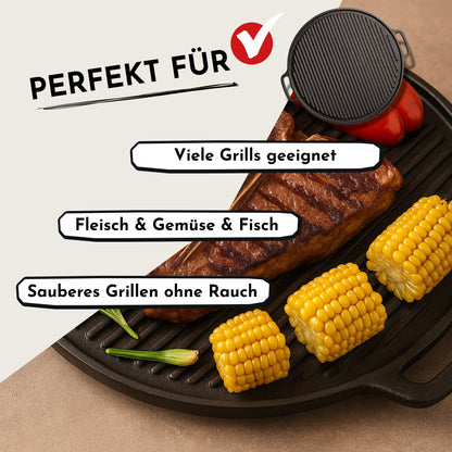 Gusseisen-Plancha rund