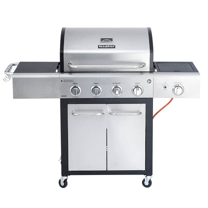 ALLGRILL FESTIVAL Gasgrill 4-Brenner Edelstahl Schwarz mit Seitenkocher