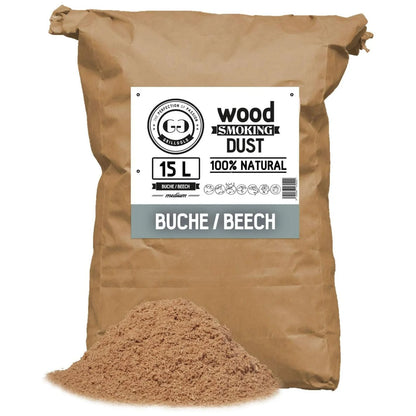 Buchenholz Räuchermehl 15L – im Papier-Sack